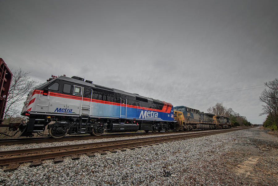 Newly painted and rebuilt Metra 198 at Slaughters Kentucky Photograph by Jim Pearson