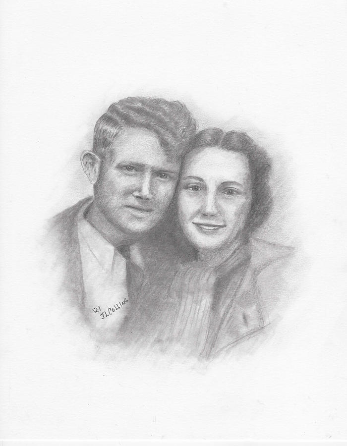 Newly Weds Drawing by J L Collins