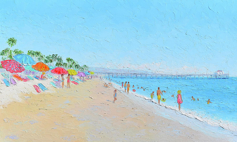Newport Beach and Balboa Pier California Painting by Jan Matson