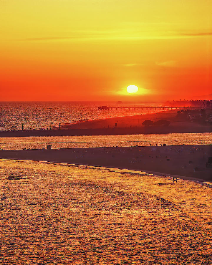 Newport Beach, Balboa Beach As Seen From Corona Del Mar, California Photograph by Don Schimmel