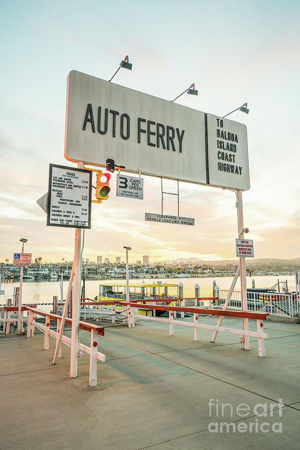 Newport Beach Balboa Island Ferry Sign Photo Photograph by Paul Velgos