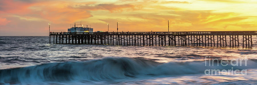 Newport Beach Balboa Pier Sunset Panorama Photo Photograph by Paul Velgos