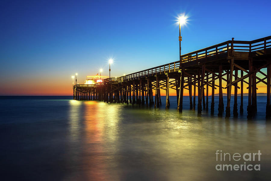 Newport Beach Balboa Pier Sunset Photo Photograph by Paul Velgos