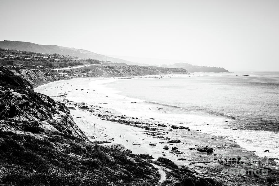 Newport Beach Crystal Cove Black and White Photo Photograph by Paul Velgos