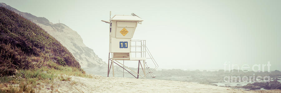 Newport Beach Photograph - Newport Beach Crystal Cove Lifeguard Tower #11 Panorama Photo by Paul Velgos