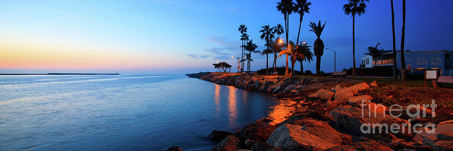Newport Beach Jetty Sunrise Panorama Photo Photograph by Paul Velgos