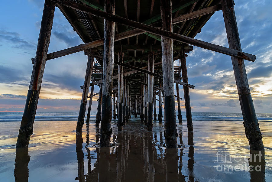 Newport Beach Pier Reflections Photograph by Eddie Yerkish