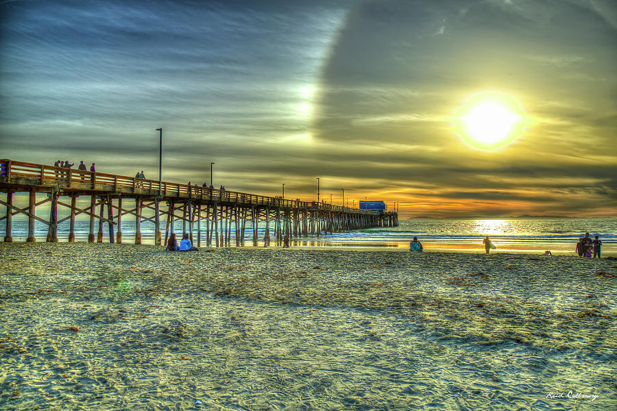 Newport Beach Pier Sunset Aurora Reflection 2 Orange County California Los Angeles Architectural Art Photograph