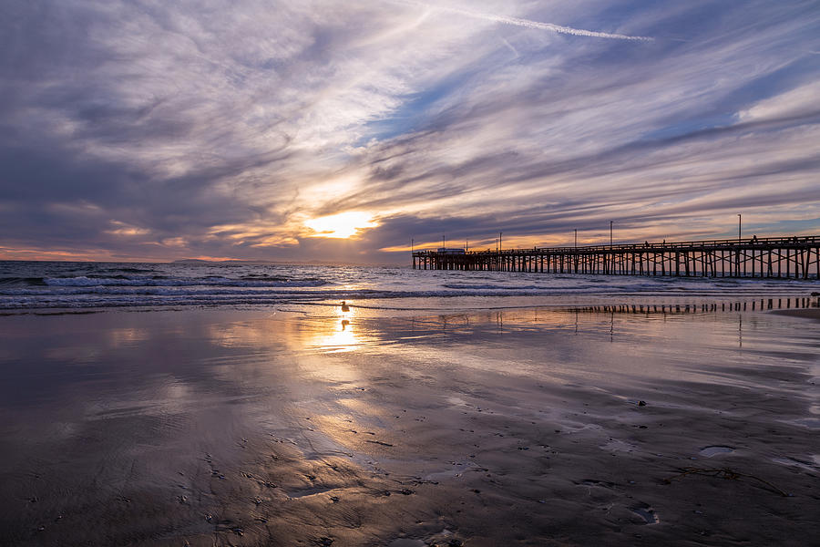 Sunset Photograph - Newport Beach Pier by Tony Martinez