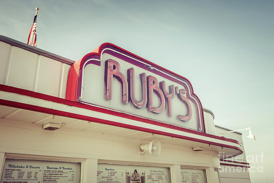 Newport Beach Photograph - Newport Beach Rubys Diner Retro Picture by Paul Velgos