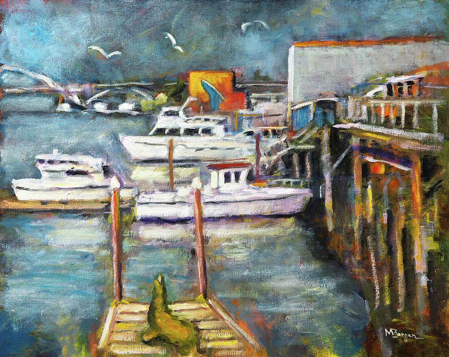 Newport, OR Harbor Painting by Mike Bergen