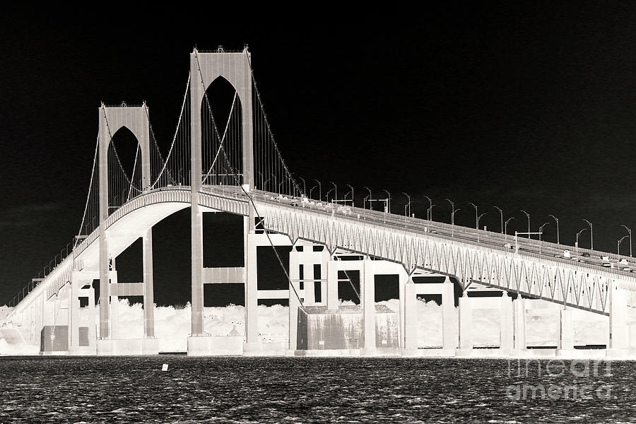 Newport Pell Bridge Rhode Island USA Digital Art by John Van Decker