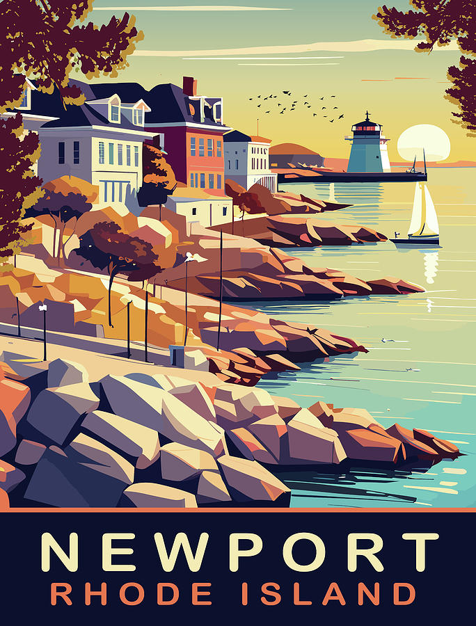 Sunset Digital Art - Newport, Rhode Island by Long Shot