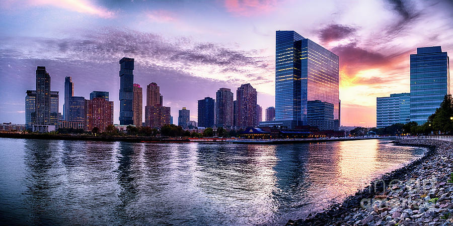 Newport Skyline In Jersey City At Sunset Photograph