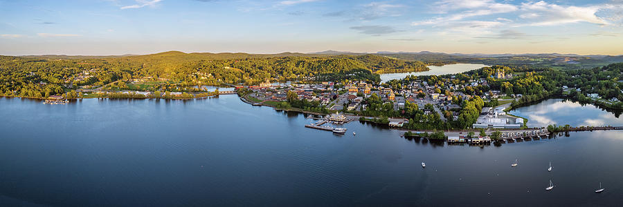 Newport, Vermont With Lake Memphremagog Panorama  Photograph by John Rowe