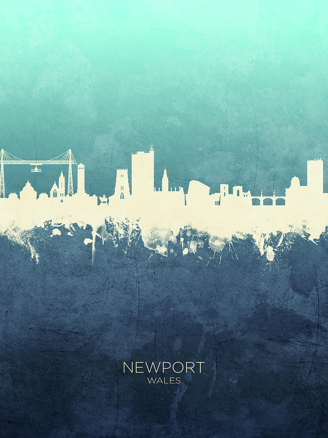 Skyline Digital Art - Newport Wales Skyline #28 by Michael Tompsett