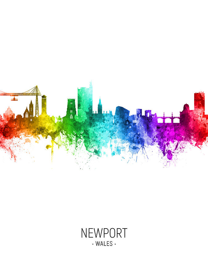 Newport Digital Art - Newport Wales Skyline #76 by Michael Tompsett Newport Digital Art - Newport Wales Skyline #76 by Michael Tompsett