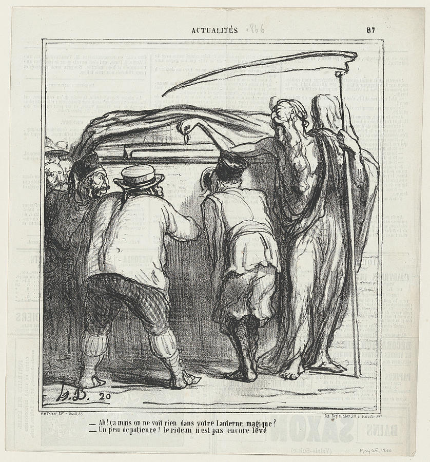 News Of The Day Published In Le Charivari May 25 1866  Honore Daumier French Marseilles 1808 1879 Va Painting