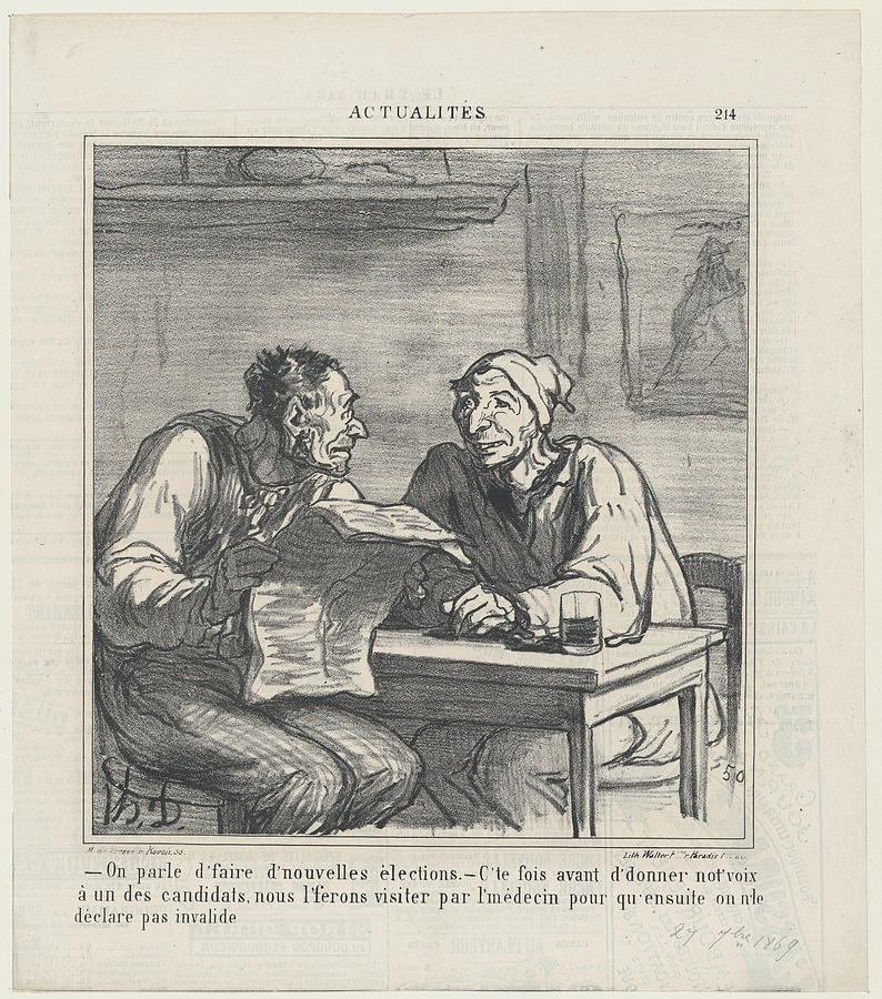 News Of The Day Published In Le Charivari September 27 1869 Honore Daumier French Marseilles 1808 18 Painting