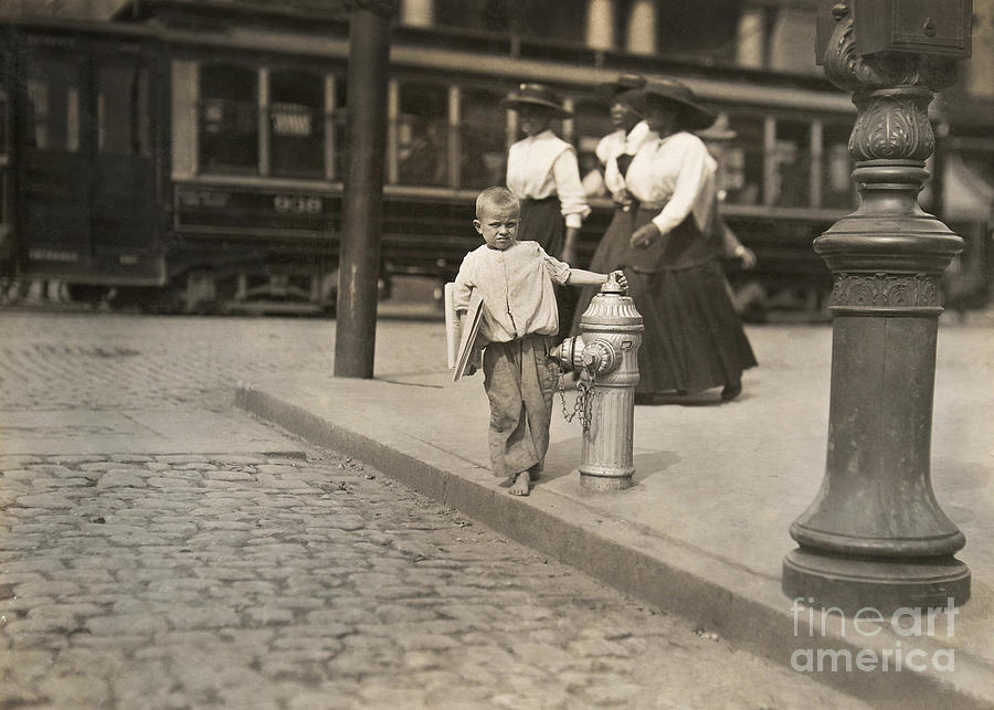 Newsboy, 1909 Photograph by Lewis Hine