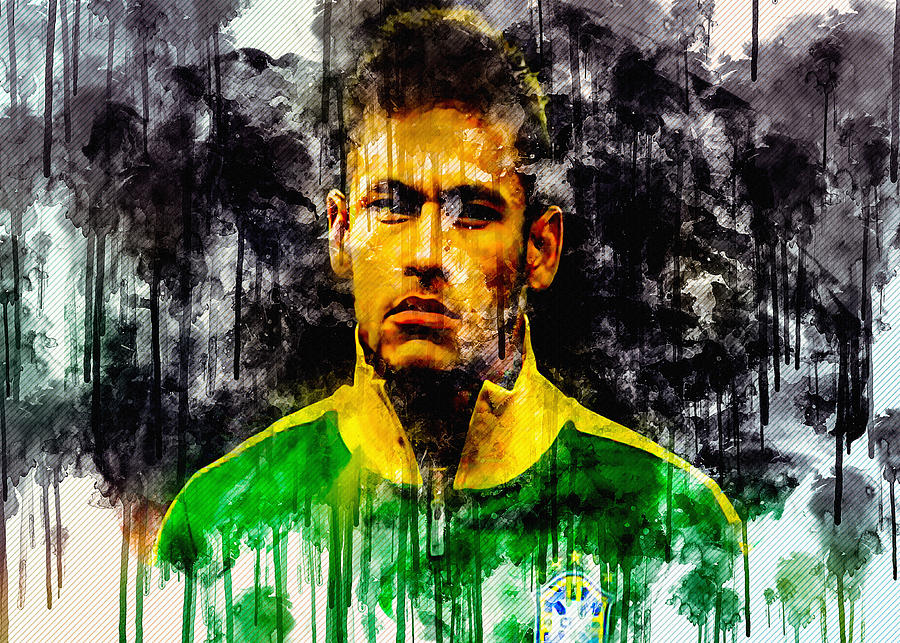 Neymar Jr Footballers Goal Brazil Brazilian Football Team Digital Art ...