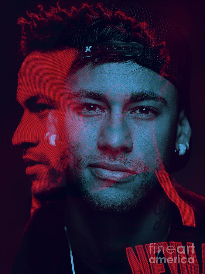 Neymar Jr Shadow Art Design Digital Art by GnG Bros