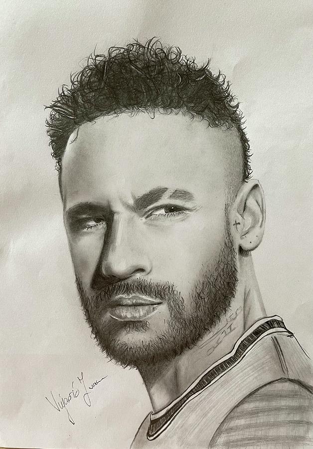 Neymar portrait Drawing by Ivana Vujacic - Pixels