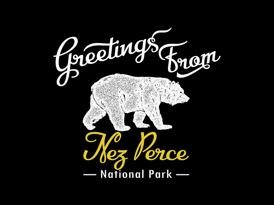 National Parks Digital Art - Nez Perce National Park Chalk Bear by Flo Karp