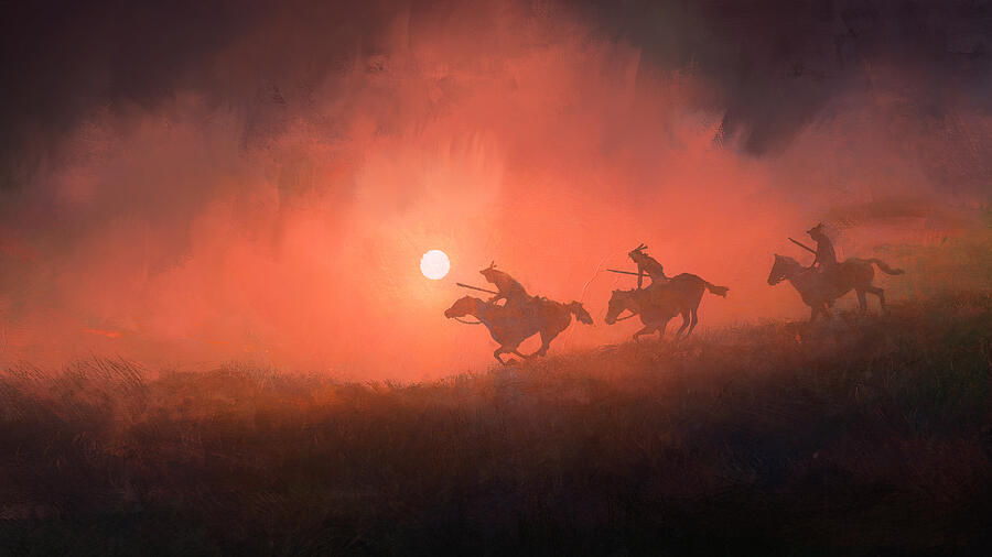 Nez Perce Raiders  Painting by Joseph Feely
