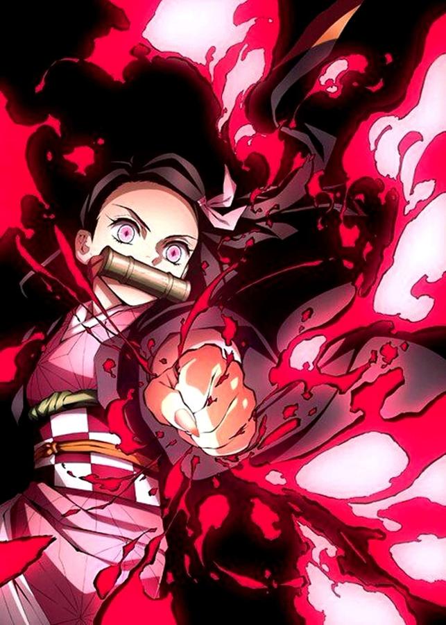 nezuko-blood-demon-art-demon-slayer-poster-digital-art-by-justin-davis