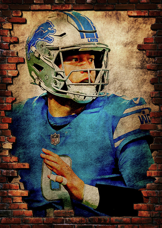 Football Art Detroit Lions Player Matthew Stafford Matthewstafford Matthew  Stafford Johnmatthewstaff Digital Art by Wrenn Huber - Pixels