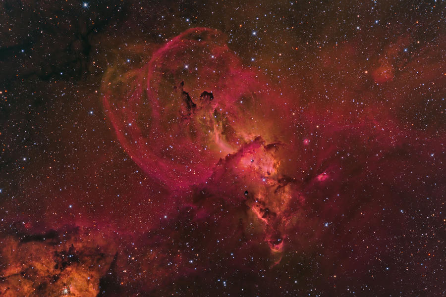 Stars Photograph - NGC 3576 - The Statue of Liberty Nebula by Brian Peterson Stars Photograph - NGC 3576 - The Statue of Liberty Nebula by Brian Peterson