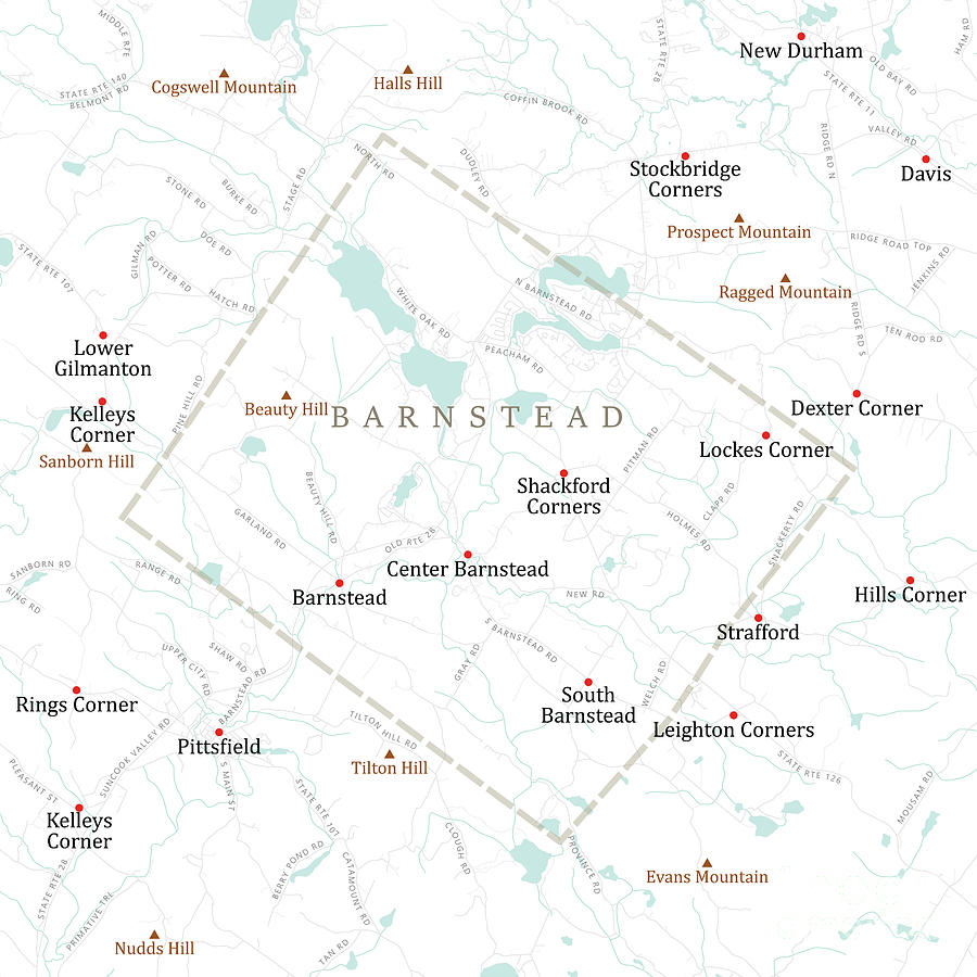 NH Hillsborough Mont Vernon Vector Road Map Jigsaw Puzzle by Frank Ramspott  - Pixels