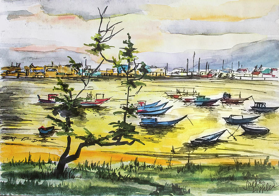 Nha Trang Boats Painting by Sasha Fishler - Fine Art America