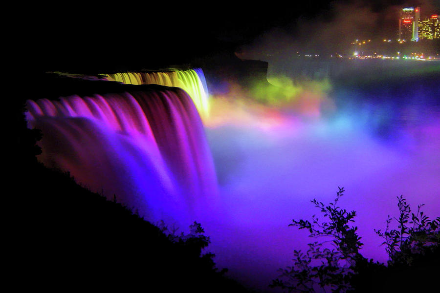 Niagara Falls Colorful Lights Painting by Christopher Arndt