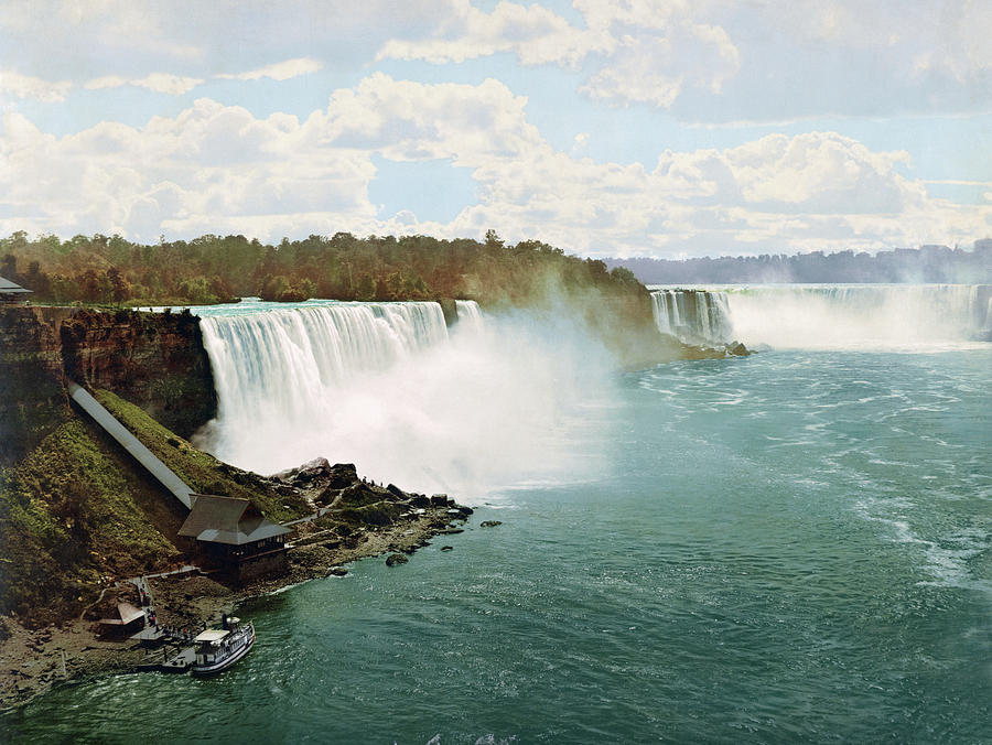 Niagara Falls From Steel Arch Bridge - William Henry Jackson - Circa 1900 Photograph by War Is Hell Store
