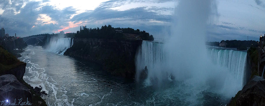 Niagara Falls - Panorama Digital Art by Michael Rucker