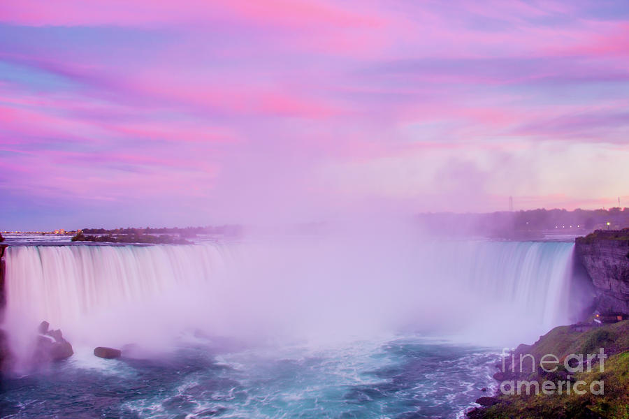 Nature Photograph - Niagara Falls Sunset Clouds by Charline Xia