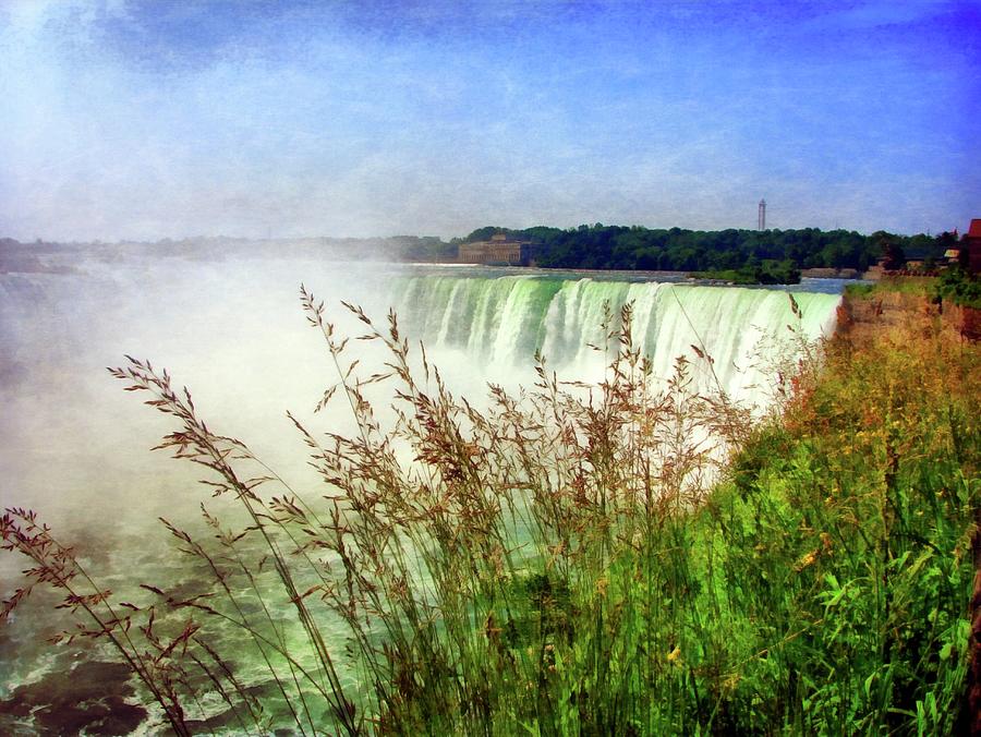 Niagara Falls with Grasses Photograph by Michelle Calkins