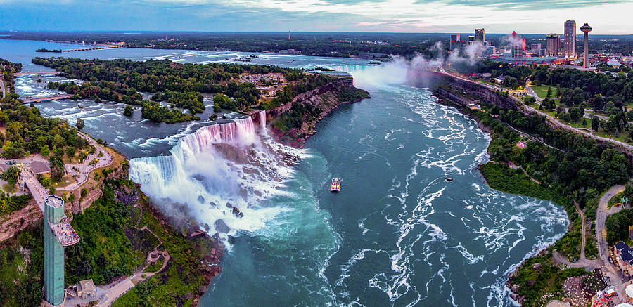 Niagara Falls,NY Aerial Panoramic Photograph by Vito Palmisano