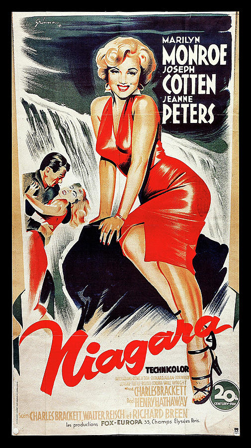 Niagara 1953 - art by Boris Grinsson  Mixed Media by Movie World Posters