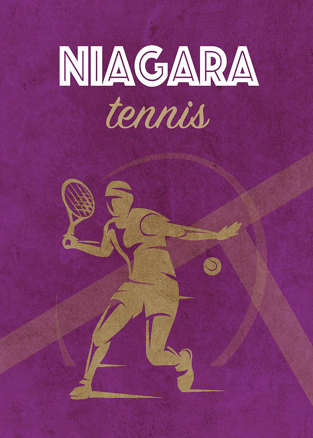 Tennis Mixed Media - Niagara Tennis College Sports Vintage Poster by Design Turnpike