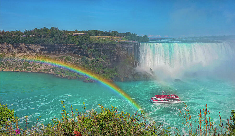 Niagra Falls with Boat and Rainbow Photograph by Matthew Bamberg