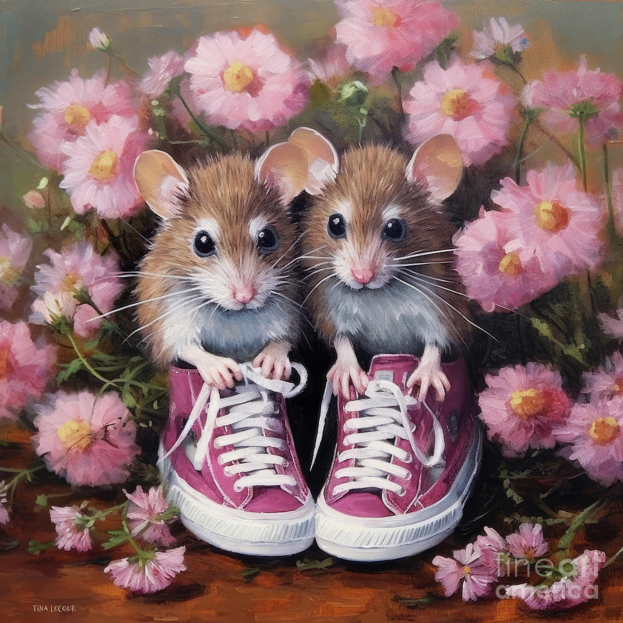 Nibbles And Nugget Painting by Tina LeCour