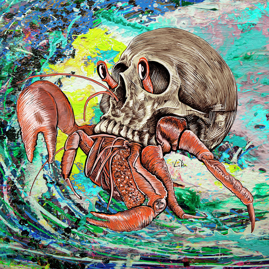 Skull Crab Mixed Media