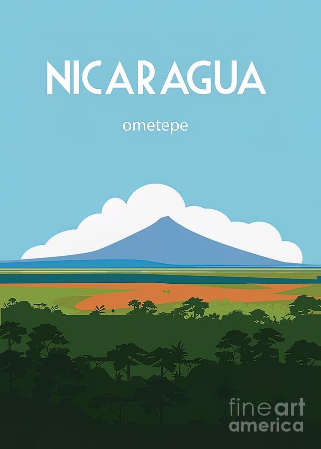 Nicaragua travel volcano ometepe Painting by Hunt Teagan | Fine Art America