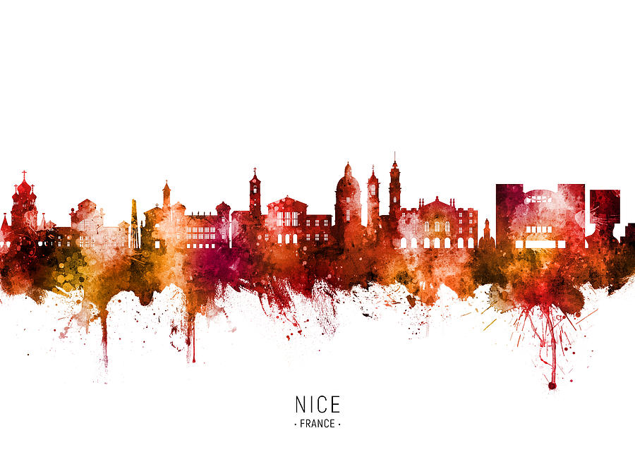 Nice France Skyline #20 Digital Art by Michael Tompsett