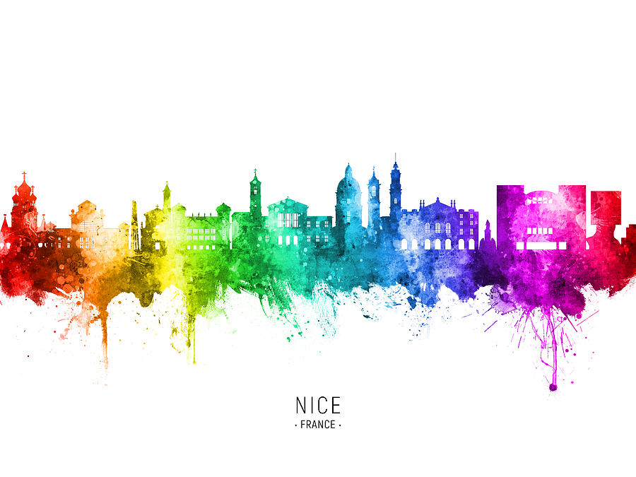 Nice France Skyline #30 Digital Art by Michael Tompsett