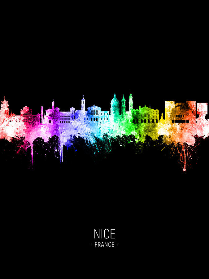 Nice France Skyline #39 Digital Art by Michael Tompsett