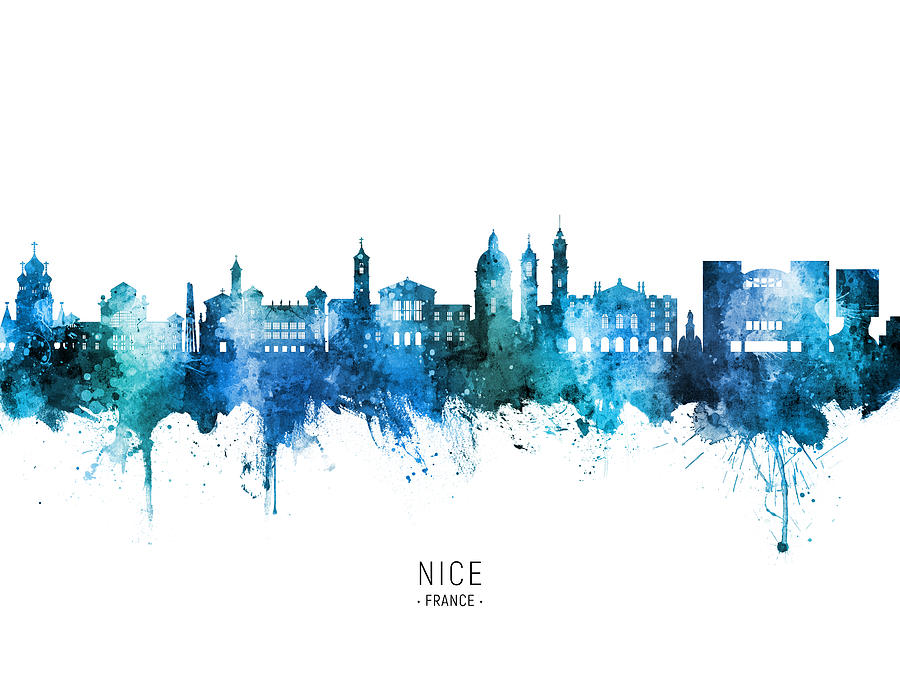 Nice France Skyline #62 Digital Art by Michael Tompsett